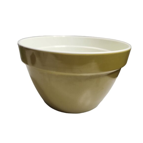 Vintage 100% Melamine 10.5 Bowl  Avocado Verde Olive Green Nesting Bowl - Picture 2 of 8